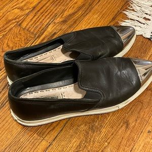 Black Miu Miu loafers